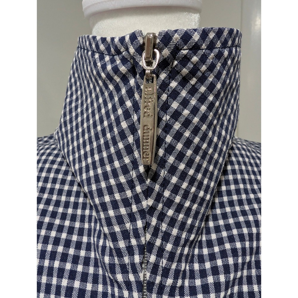 Vtg Alfred Dunner Grandmacore Blue Gingham Starburst Embroidered Zip Jacket 12 - Picture 11 of 11